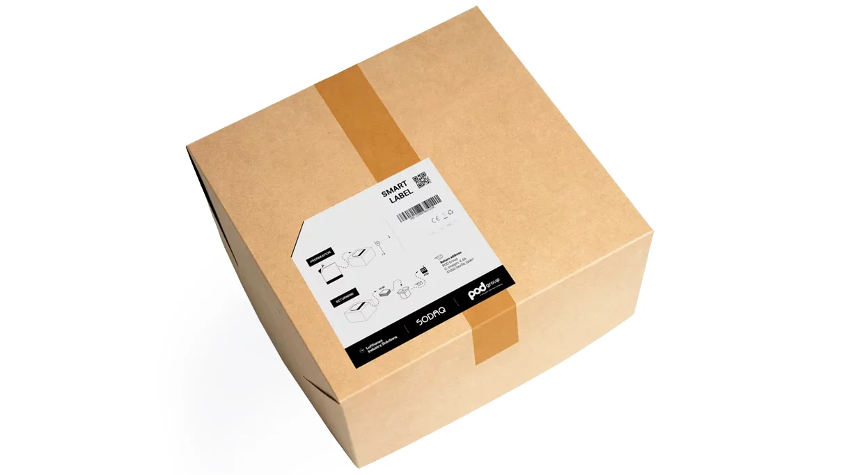 Ultracienkie, inteligentne etykiety SmartLabel na pudełku kartonowym